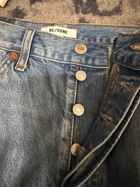 RE/DONE Worn Blue High Rise Loose Relaxed Denim Jeans Size 29 NWOT